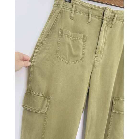 BDG Women’s Green 100% Lyocell Cargo‎ Pants Wide Leg Size 4 Gorpcore Grunge Boho - Picture 4 of 11